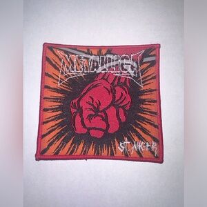 METALLICA, ST. ANGER, ORANGE BORDER, SEW ON WOVEN PATCH